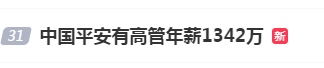#中国平安有高管年薪1342万#上热搜 网友：高管高薪普遍存在
