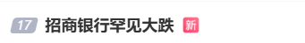 #招商银行罕见大跌#上热搜 网友：因为不及预期
